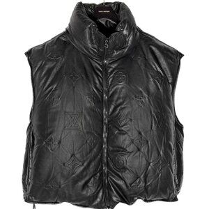 Louis Vuitton Black Monogram Boyhood Down Puffer Leather Vest